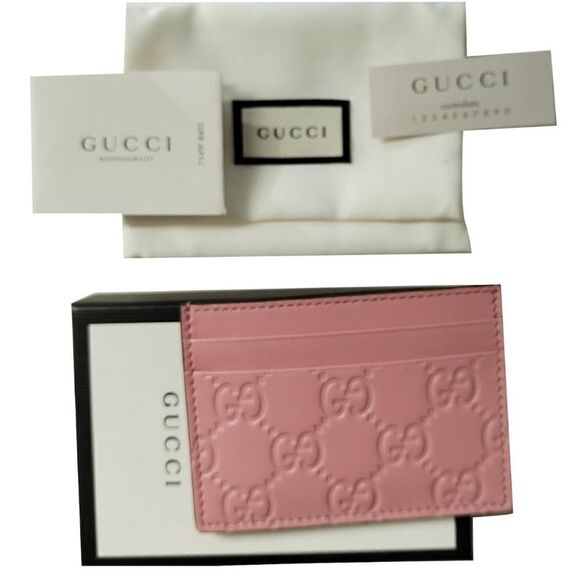 GUCCI Microguccissima Pattern Leather Card Holder NEW